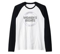 I Support Women's Rights And Wrongs Bold Text Graphic Maglia con Maniche Raglan