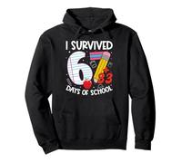 I Survived 67 + 33 Days School Kids Funny 100th Day School Felpa con Cappuccio