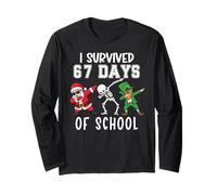 I Survived 67 Days of School Six Seven Meme Teacher Student Maglia a Manica