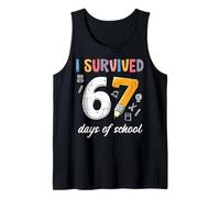 I Survived 67 Days School 100 100th Day Meme Ragazzi Ragazze Bambini Canotta