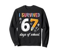 I Survived 67 Days School 100 100th Day Meme Ragazzi Ragazze Bambini Felpa
