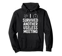 I Survived Another Useless Meeting Funny Work Citazione Felpa con Cappuccio