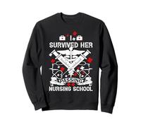 I Survived Her Passing Nursing School Funny Nurse Felpa