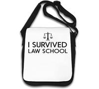 I Survived Law School Funny Lawyer Graphic Borsa a tracolla bianca