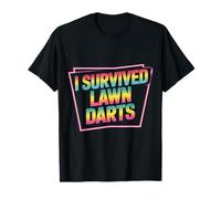 I Survived Lawn Darts Classic Yard Nostalgia Game Fun |- Maglietta