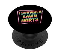 I Survived Lawn Darts Classic Yard Nostalgia Game Fun |- PopSockets PopGrip Adesivo