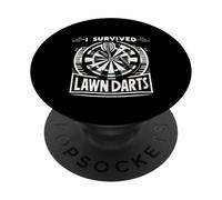 I Survived Lawn Darts Classic Yard Nostalgia Game Fun ||- PopSockets PopGrip Adesivo