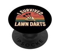 I Survived Lawn Darts Classic Yard Nostalgia Game Fun |- PopSockets PopGrip Adesivo