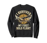 I Survived My First Solo Flight Aviazione Felpa