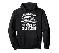 I Survived My First Solo Flight Aviazione Felpa con Cappuccio