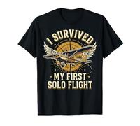 I Survived My First Solo Flight Aviazione Maglietta