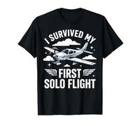 I Survived My First Solo Flight Aviazione Maglietta