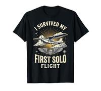 I Survived My First Solo Flight Aviazione Maglietta