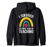I Survived My First Year of Teaching Elementary Teacher Felpa con Cappuccio