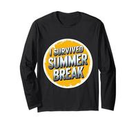 I Survived Summer Break Divertente Ritorno A Scuola Studente Insegnante Maglia a Manica