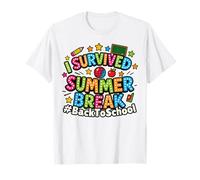 I Survived Summer Break Funny Gen Alpha Slang Back To School Maglietta