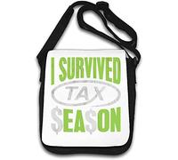 I Survived Tax Season Dollar Signs - Borsa a tracolla bianca