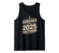 I Survived The 2025 Shutdown Citazione Politica Divertente Canotta