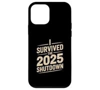 I Survived the 2025 Shutdown Citazione politica divertente Custodia per iPhone 12 mini