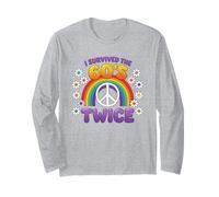 I Survived The 60s Twice Sixties 70° 70° Compleanno Maglia a Manica