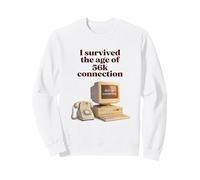 I Survived The Age of 56k Connection: Funny Dial-Up PC Humor Felpa