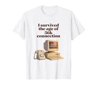 I Survived The Age of 56k Connection: Funny Dial-Up PC Humor Maglietta