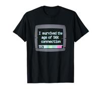 I Survived The Age of 56k Connection: Funny Dial-Up PC Humor Maglietta
