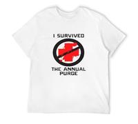 I Survived The Annual Purge T Shirt Unisex T Shirt Movie Cult America Mens Man White XL