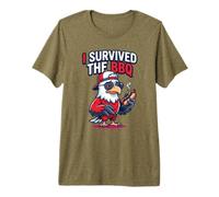 I Survived The BBQ Humor Divertente Bald Eagle Amante Maglietta Premium