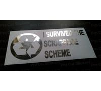 I Survived The Scrappage Schema Argento Ologramma Neo Cromato Divertente Adesivi