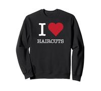 I Tagli di Capelli del Cuore, Amo i Tagli di Capelli Felpa, Unisex per Adulti, Nero, S