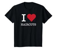 I Tagli di Capelli del Cuore, Amo i Tagli di Capelli Maglietta, Bambini, Nero, 3 Anni