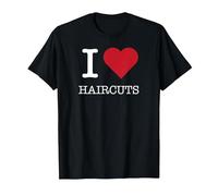 I Tagli di Capelli del Cuore, Amo i Tagli di Capelli Maglietta, Uomo, Nero, 3XL