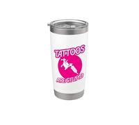 I tatuaggi sono stupidi tossicodipendenti dall'inchiostro sarcastico rosa tatuato Bicchiere termico in acciaio inox doppia parete