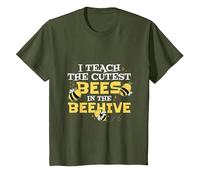 I Teach The Cutest Bees in The Beehive Api Scuola Maglietta, Bambini, Oliva, 12 Anni