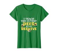 I Teach The Cutest Bees in The Beehive Api Scuola Maglietta, Donna, Verde Mela, S