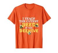 I Teach The Cutest Bees in The Beehive Api Scuola Maglietta, Uomo, Arancio, L