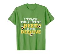 I Teach The Cutest Bees in The Beehive Api Scuola Maglietta, Uomo, Erba, L