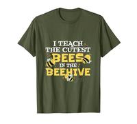 I Teach The Cutest Bees in The Beehive Api Scuola Maglietta, Uomo, Oliva, M