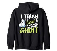 I Teach The Cutest Little Ghost Halloween Insegnamento Felpa con Cappuccio