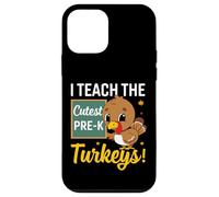 I Teach The Cutest Pre-k Turkeys Thanksgiving Thankful Custodia per iPhone 12 mini