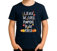 I Teach The Cutest Pumpkins In The Patch - Dolce Halloween Insegnante Zucca Design, blu navy, 4 anni