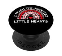 I Teach The Sweetest Hearts Rainbow Teacher Valentine's Day PopSockets PopGrip Adesivo
