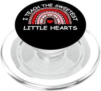 I Teach The Sweetest Hearts Rainbow Teacher Valentine's Day PopSockets PopGrip per MagSafe