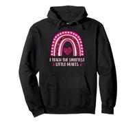 I Teach The Sweetest Little Hearts Rainbow Leopard Print Felpa con Cappuccio