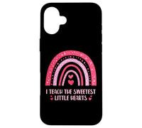 I Teach The Sweetest Little Hearts Rainbow Love Custodia per iPhone 16 Plus
