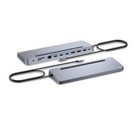 i-tec Docking station ergonomica USB-C in metallo, 3 x 4 K, 1 HDMI, 2 DisplayPort, 4 USB 3.2 Gen1, GLAN, SD/microSD