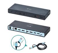 I-TEC - Docking Station Universale 4x USB-A 3.0 / 2x USB-C / Thunderbolt 3 per Dual Display 4K Nero / Turchese + Power Delivery 65W - SPEDIZIONE GRATUITA