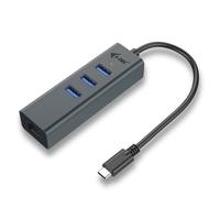 i-tec - HUB USB a 3 porte USB-C in metallo con Gigabit Ethernet