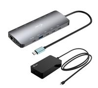 i-tec Metal USB-C Nano 3x Display Dock, 2x HDMI 1x USB-C video con Power Delivery 140W + Caricatore universale 140 W - Nouvo
